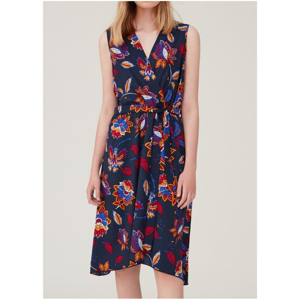 OVS Dress with V Neck and Floral Sash - Dress Ovs - Pakaian Wanita - 532470 - Agogeo