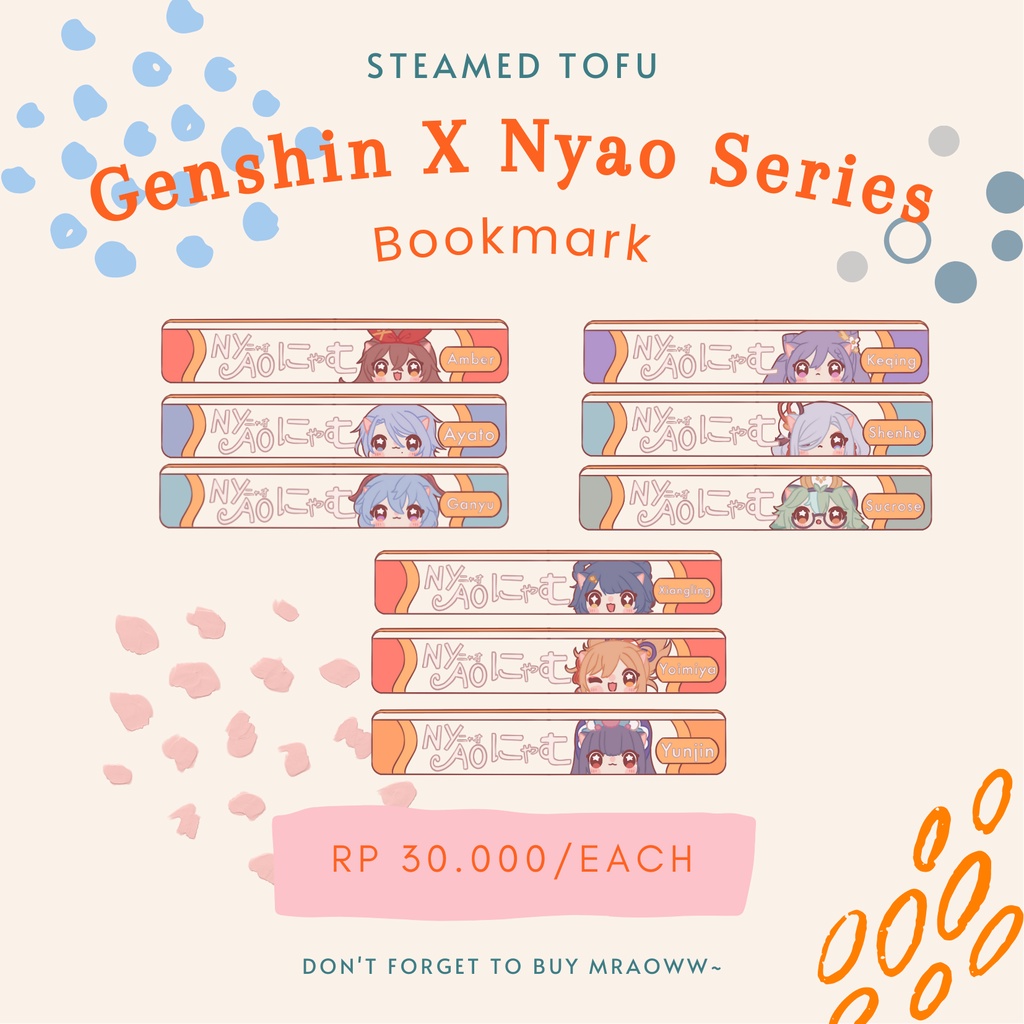 

Genshin x Nyao Series: Keychain Bookmark Vol. 2 - Genshin Impact Fanmerch by Steamed Tofu