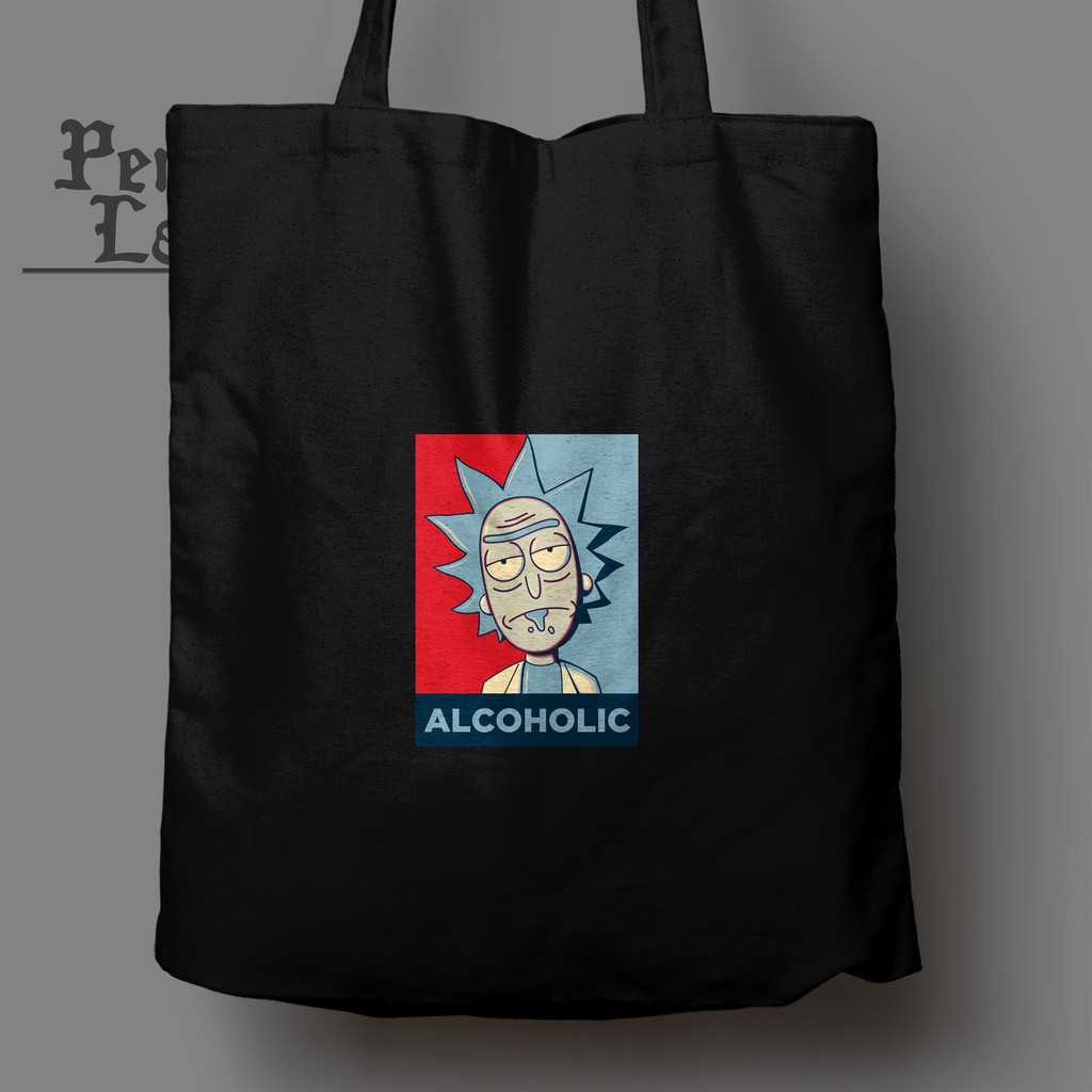 ALCOHOLIC Totebag Tas Jinjing Pria Wanita Kekinian Desain Artwork Penawaran Spesial