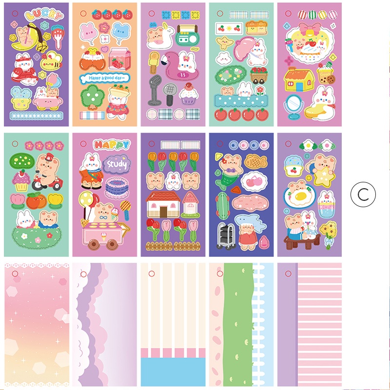 Mika Sweet Bear Sticker Book - Stiker Dekorasi Diary Lucu Unik Murah