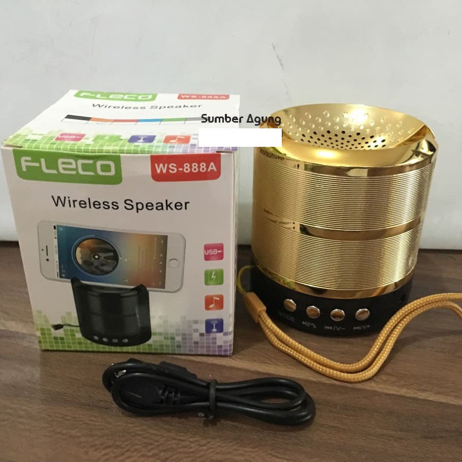 Wireless Speaker Fleco WS888A Pemutar Musik Bluetooth USB Memori Bass