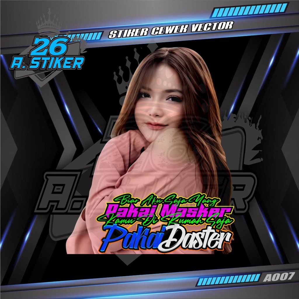 Stiker Decal Foto Cewek Cantik Hijab Vector Custom Kata-kata Keren, Bijak, Motivasi - Stiker Decal V
