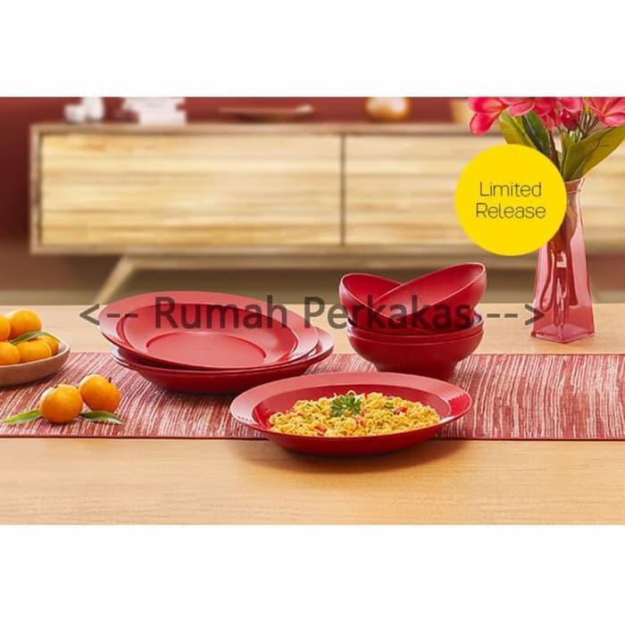 (DISKON FLASH SALE) Tupperware Ideal Bowl 4pcs Merah TERMURAH