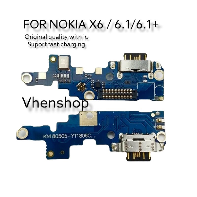 Pcb connector charger con cas con tc Nokia 6.1 plus Nokia X6 original with ic