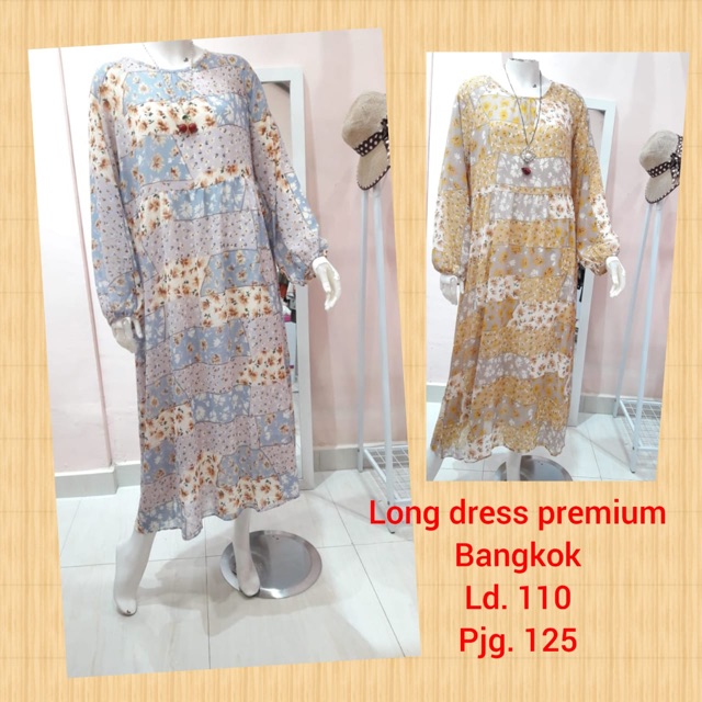 LONG DRESS IMPORT MODEL BUNGA KECIL KODE xzzs