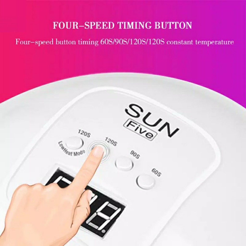 Lampu Pengering Kutek Nail Gel Sun Five 48W UV LED Manicure