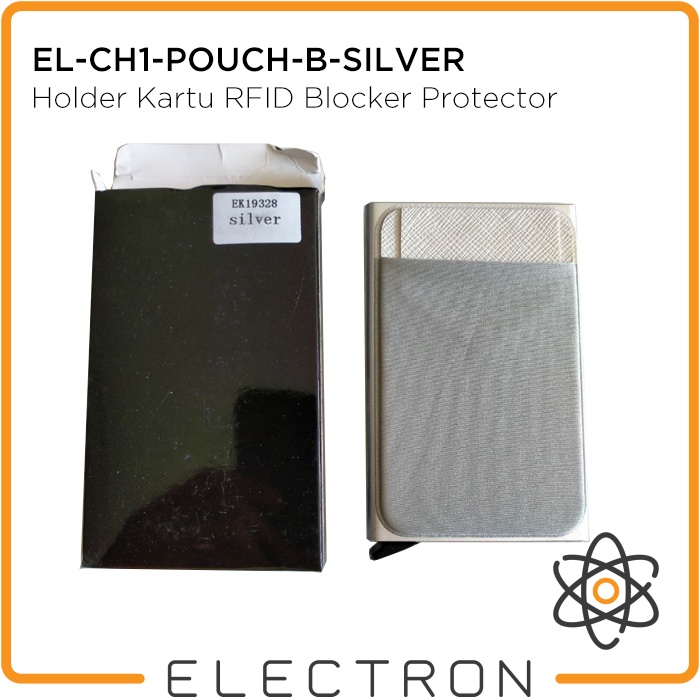 EL-CH1-POUCH-B-SILVER Card Holder Kartu RFID Blocker Protector Smart