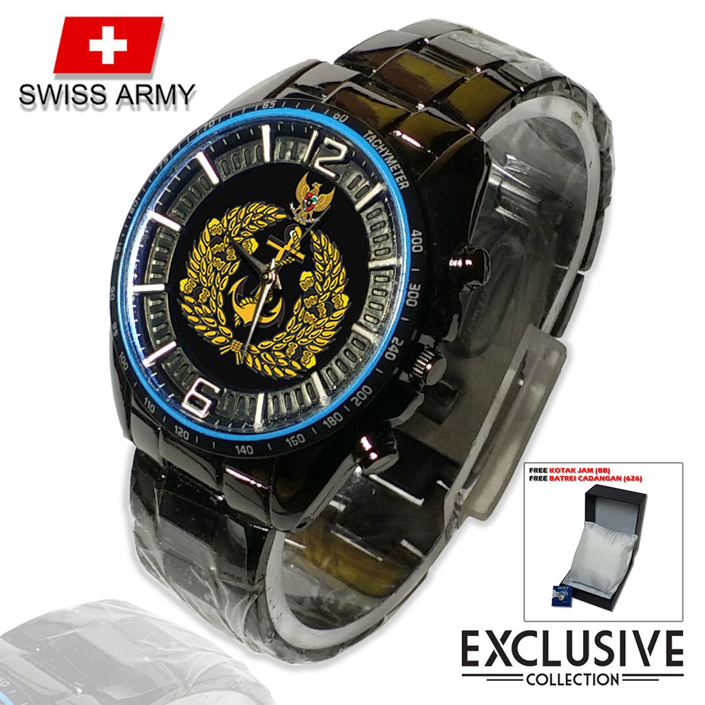 (Istimewa Bossque) Jam TNI - AL Rantai Sport (Elegan)