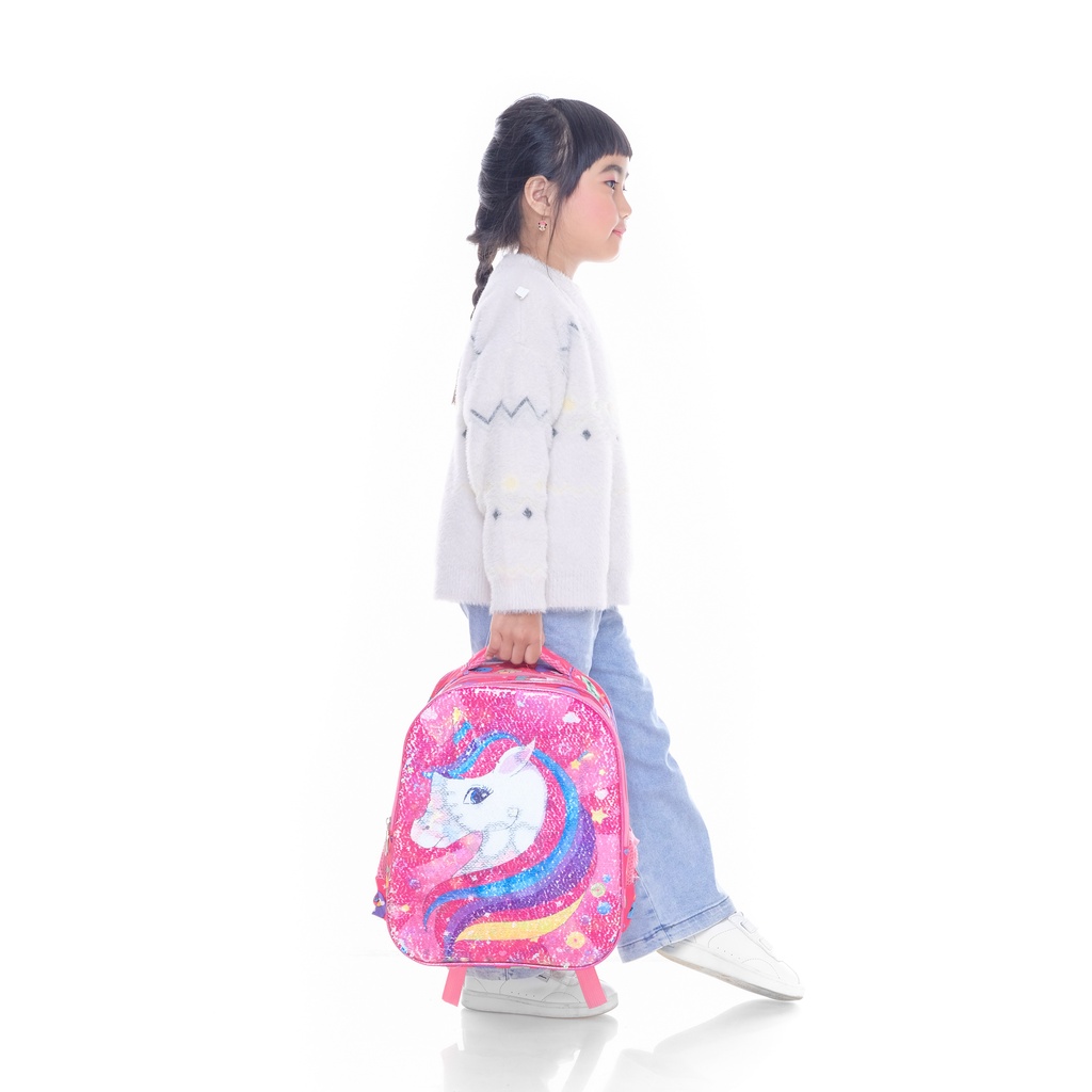 [KLIKTAS] Tas ransel anak perempuan sekolah SD usap manik 2 warna full printing