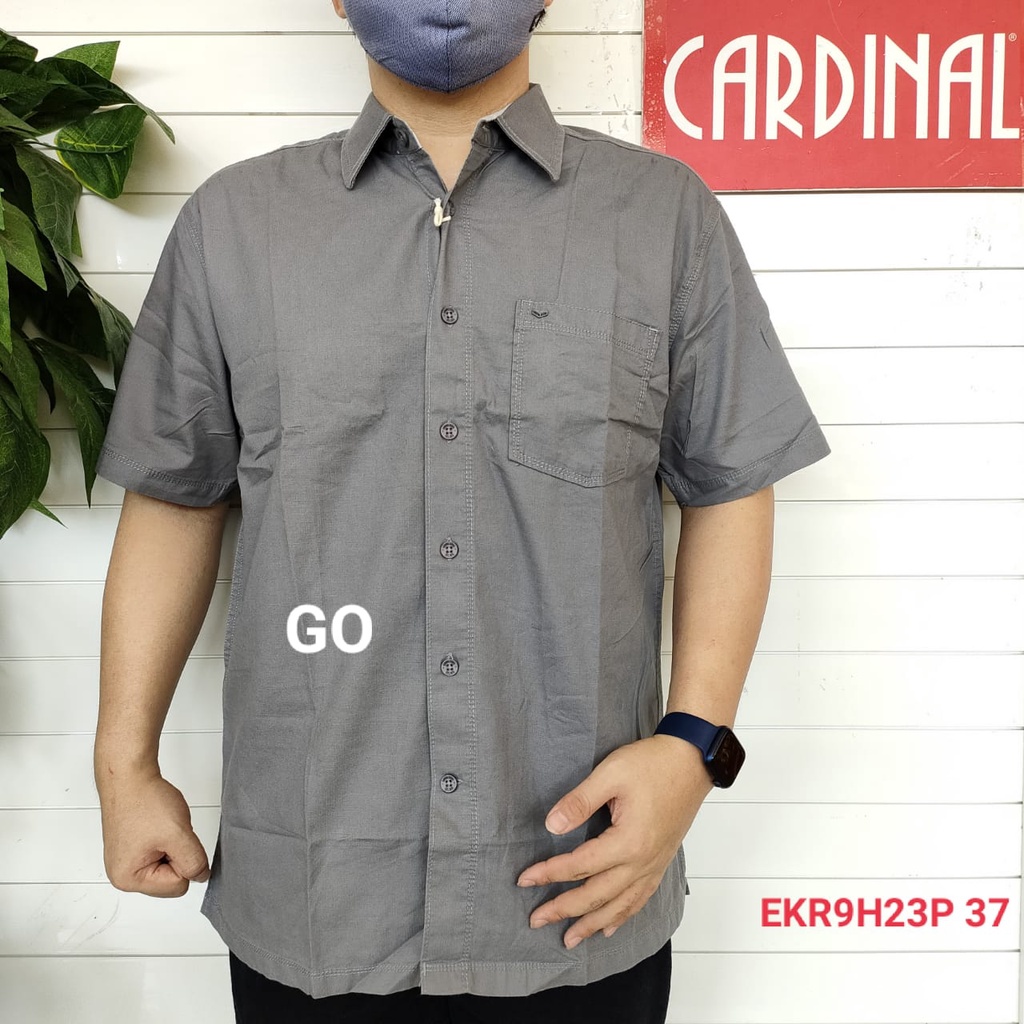 gof CARDINAL KEMEJA CASUAL Pakaian Atasan Pria Kemeja Reguler Hem Polos Original Lengan Pendek