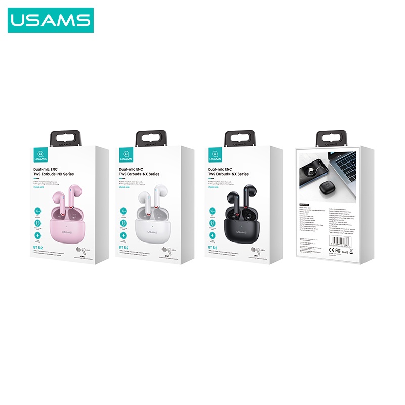 USAMS NX10 Dual-mic ENC TWS Earphone Bluetooth 5.2