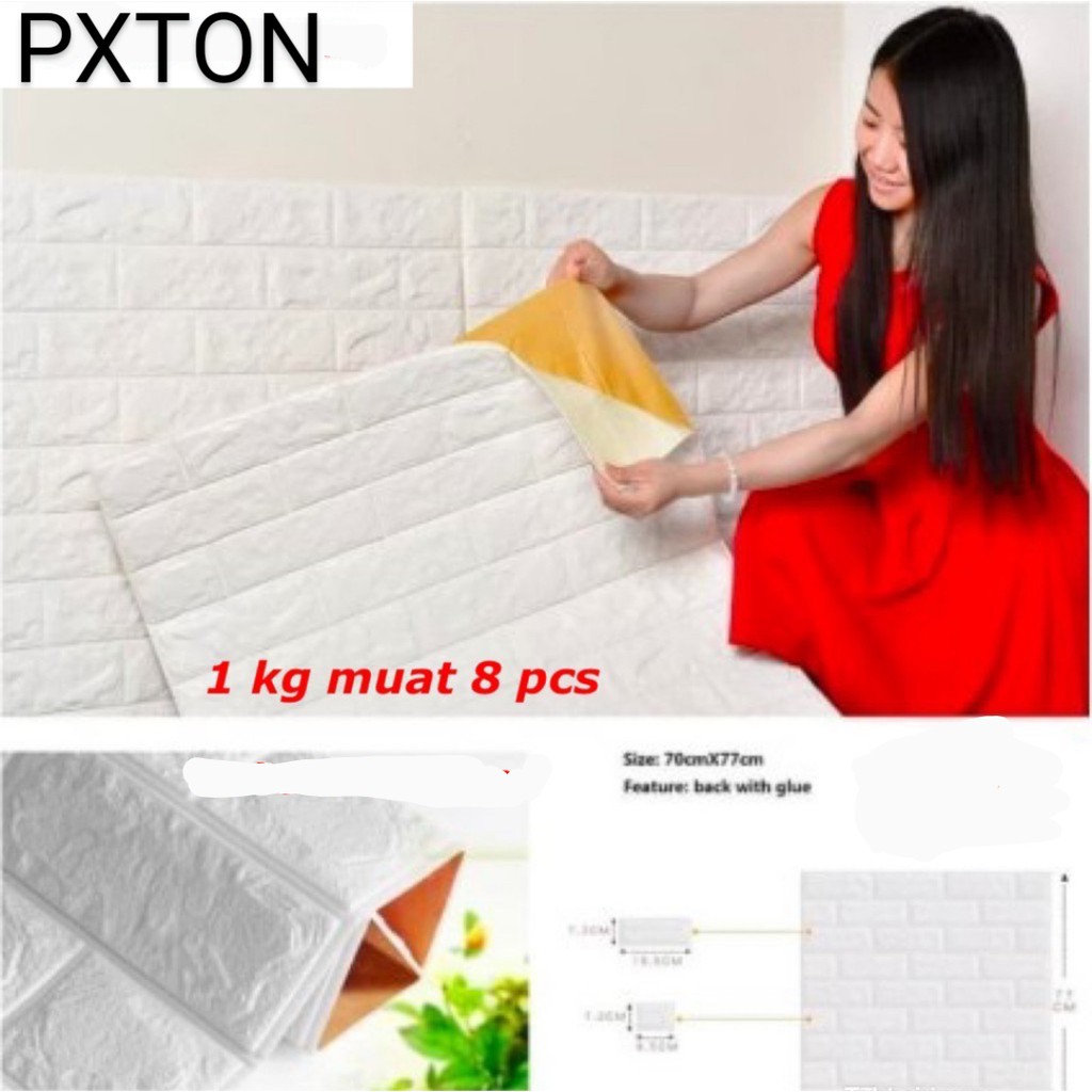 Wallpaper Dinding Wallpaper 3D Motif  Foam Batu Bata  