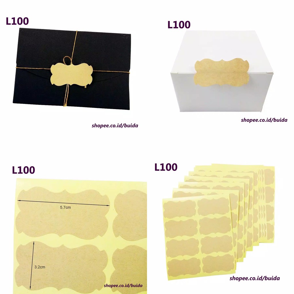 

Label Sticker Stiker Polos L100 Kraft Blank Bisa Ditulisi Packaging Sealer Segel Kemasan Box Amplop
