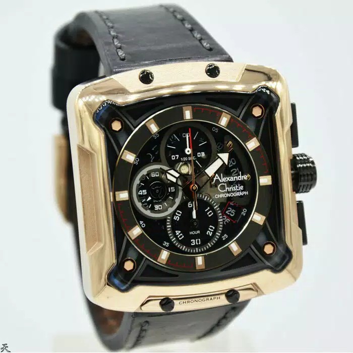 Alexandre christie original ac3030 Tali kulit hitam softgold