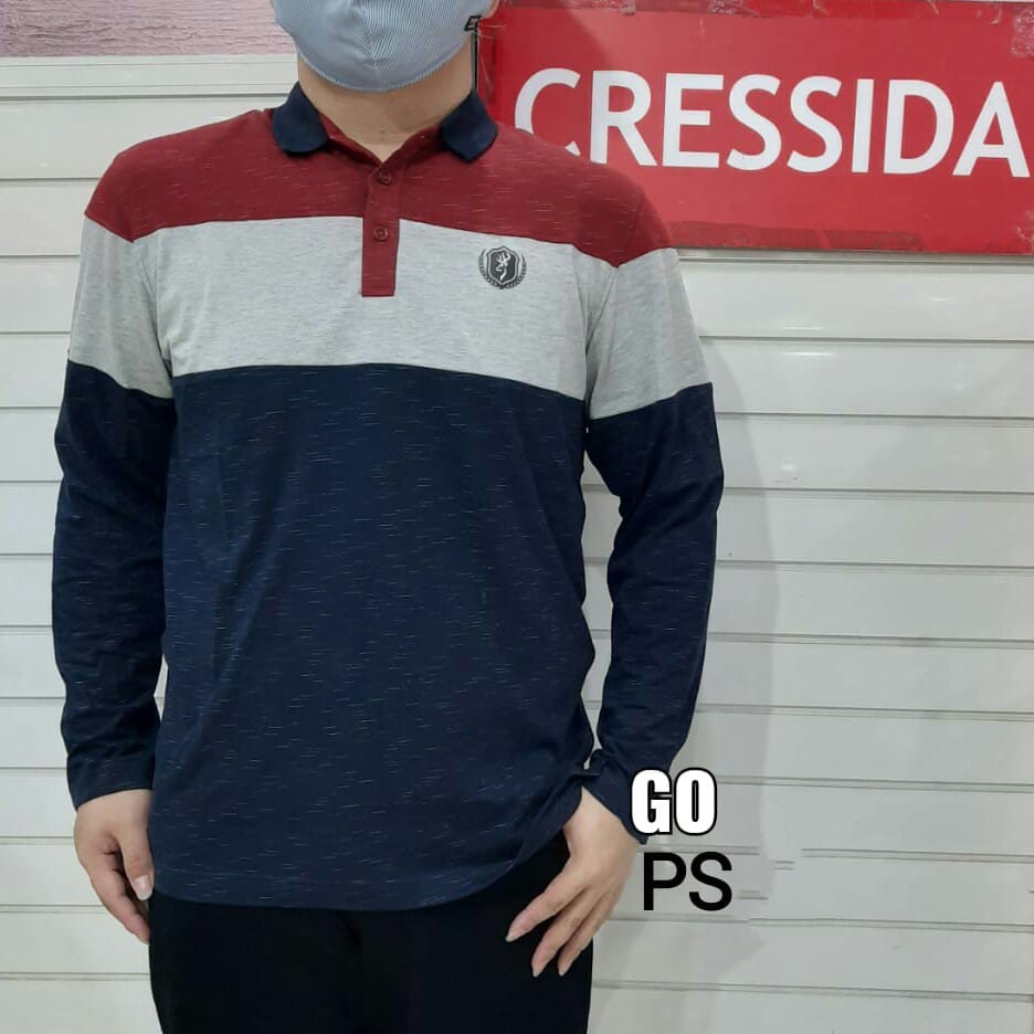 gos CRESSIDA SYLS.8L004-06 POLO SHIRT PRIA LENGAN PANJANG Kaos Pria Fashion Cowok