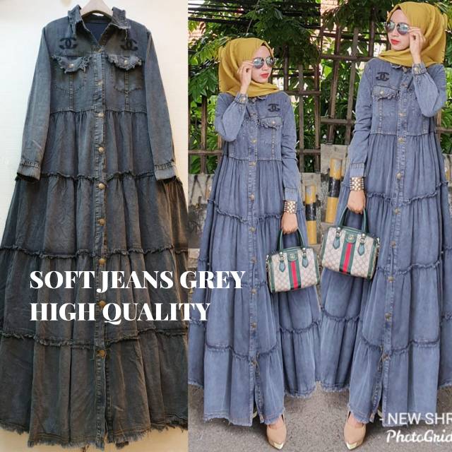 Gamis jeans cantik SHR
