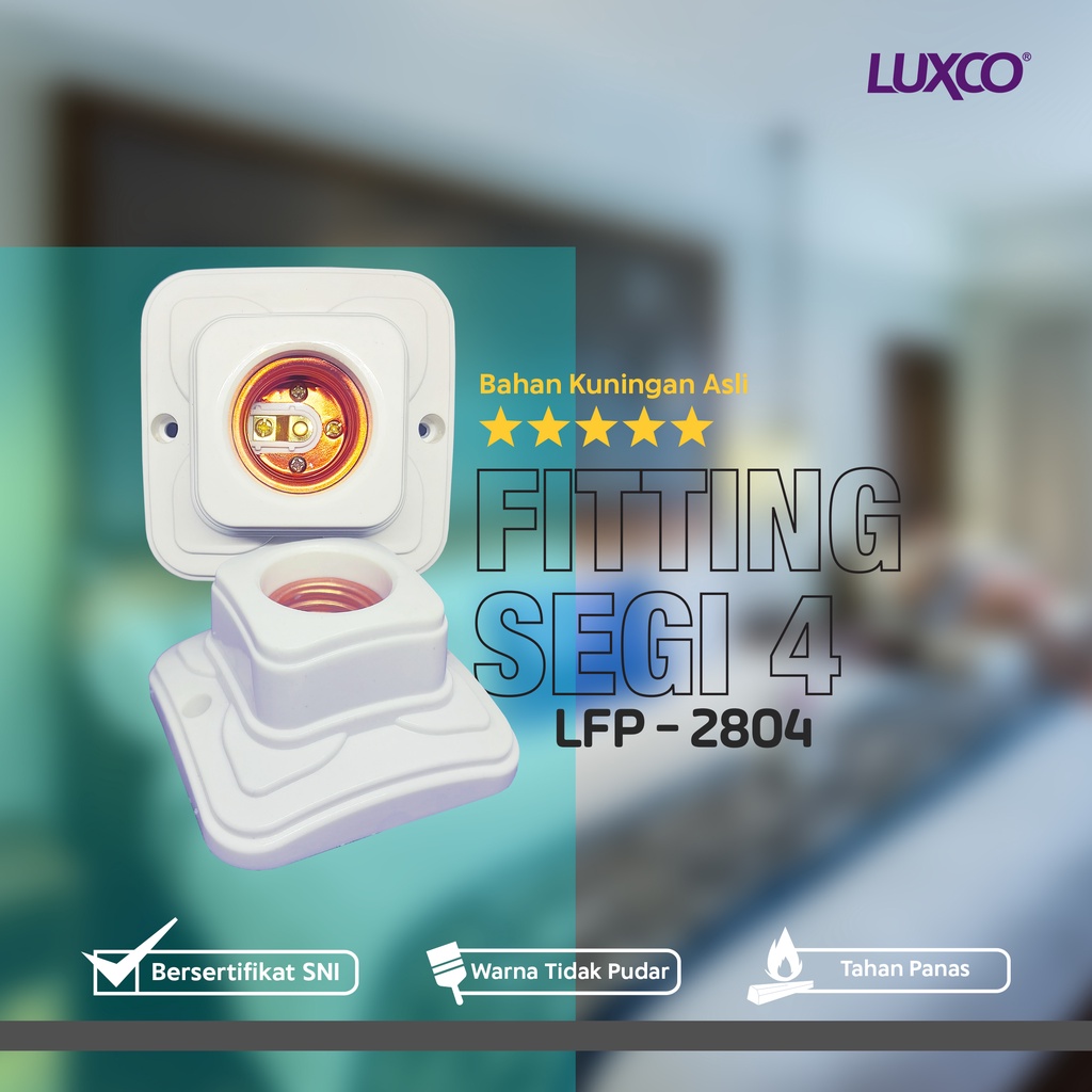 Fitting Lampu Plafon Tahan Panas LUXCO Produk Handal BerSNI bahan ABS FREE ONGKIR