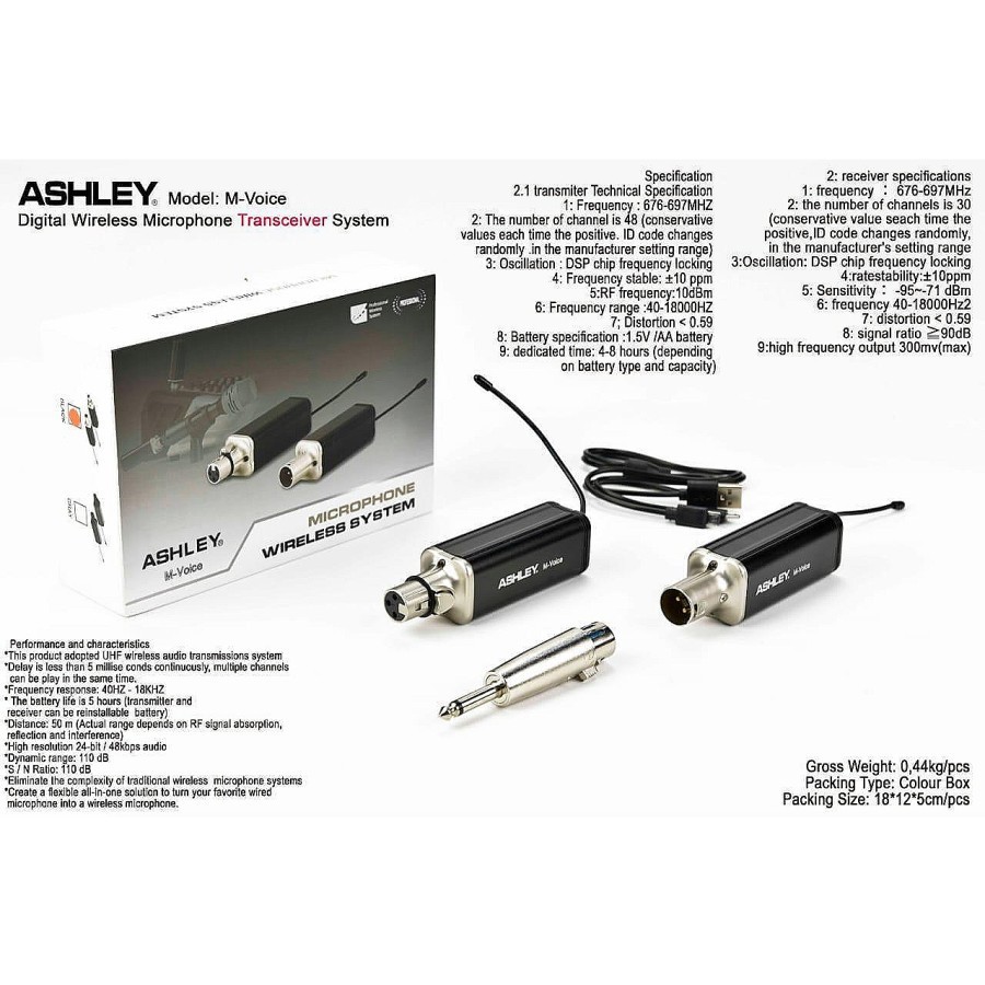 digital wireless microphone transceiver system ASHLEY M VOICE ORIGINAL
