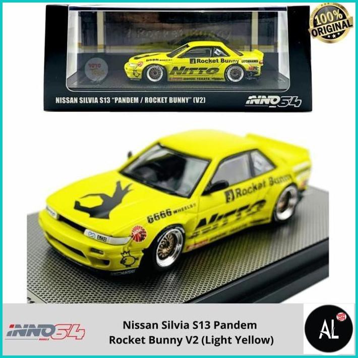 Al Inno 1/64 Nissan Silvia S13 Pandem Rocket Bunny V2 Yellow Inno64