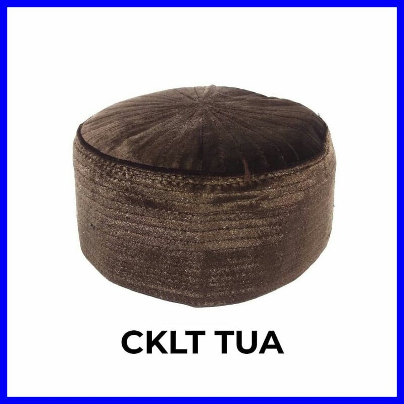 peci kopeah bludru coklat tua