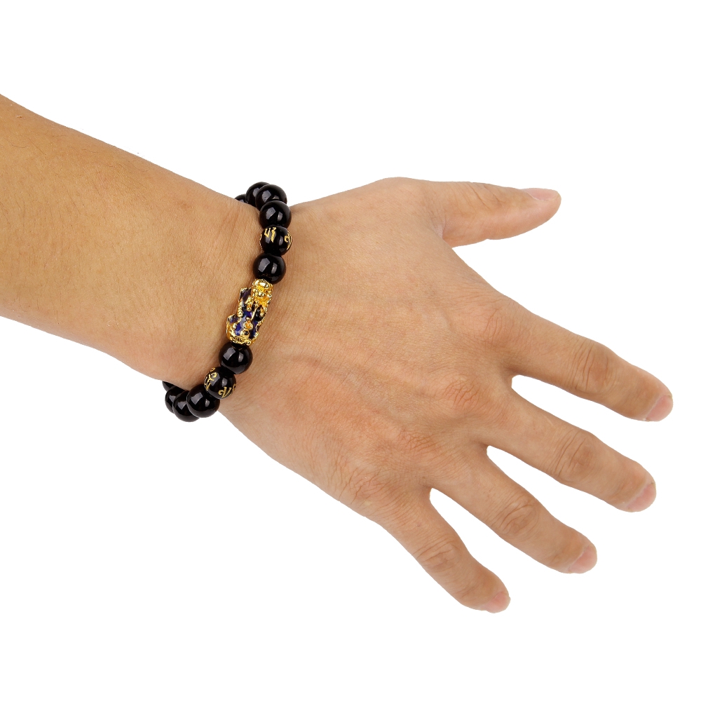 Gelang Manik-Manik Keberuntungan Warna Hitam Untuk Pria Dan Wanita