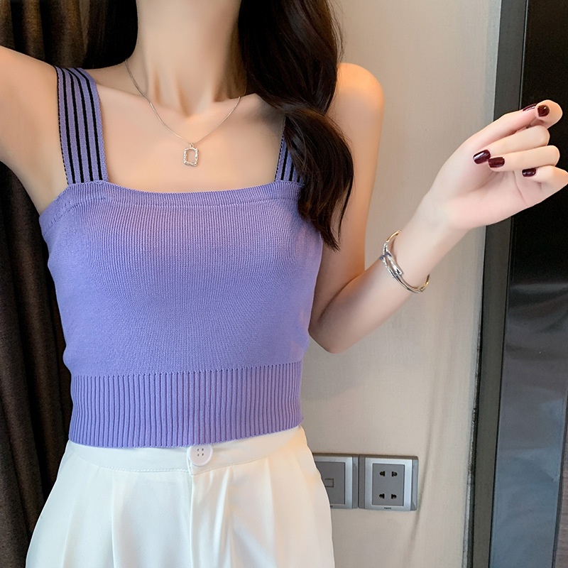 Victoria Tank Top Wanita Square Neck Tank Top Import Style Korea 4052