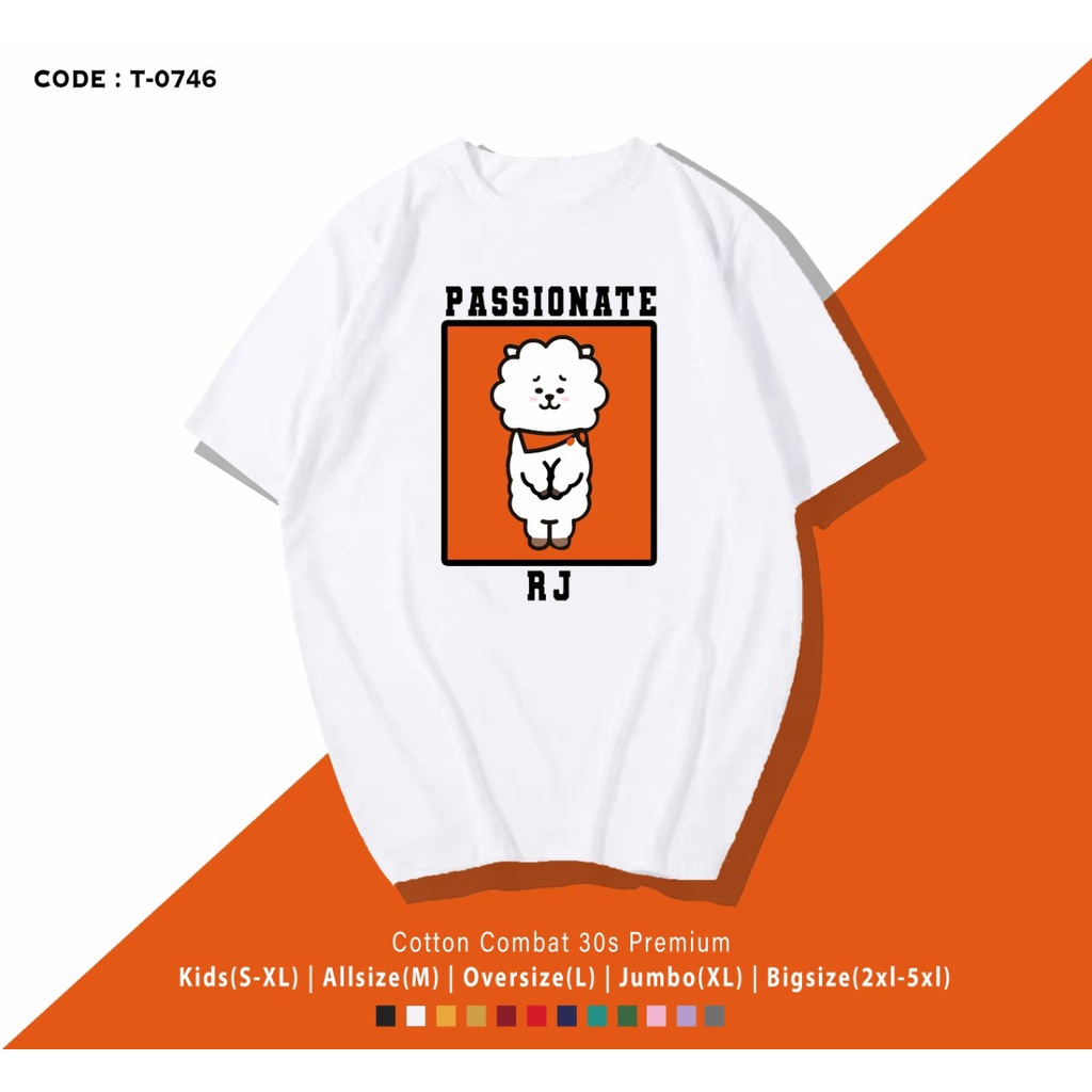 T-SHIRT / NAME BT21 PASSIONATE /  UNISEX BAHAN PREMIUM / CUSTOM KAOS / ARMY INDONESIA / REAL PICTURE