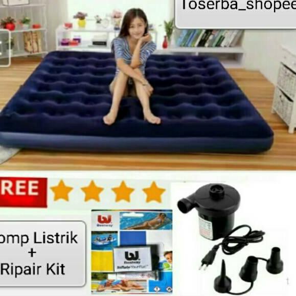 łł ✰bkc⋆ vѕ Paket kasur angin king size besar bestway /sofa kasur matras lipat fre pompa plus lem ka