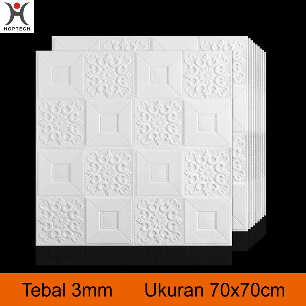 Wallpaper 3D FOAM / Wallpaper Dinding 3D Motif Foam Batik Bunga More High Quality / Wallfoam 3D-RIB30-B