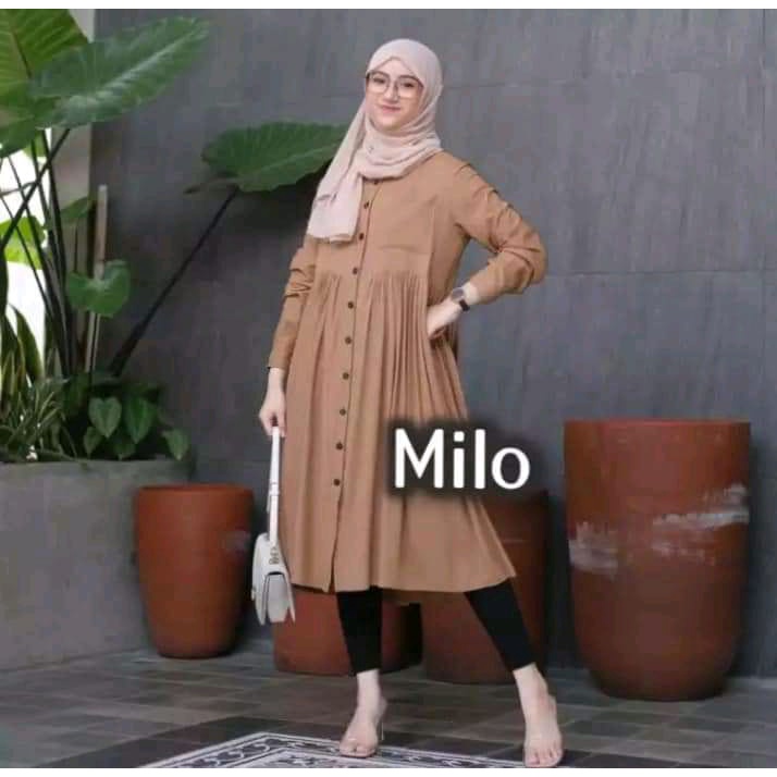 CandyLadyStore | Tunik Wanita / Tunik Dzuvia Neda Kancing Hidup Syari Moscrepe Premium Berkah