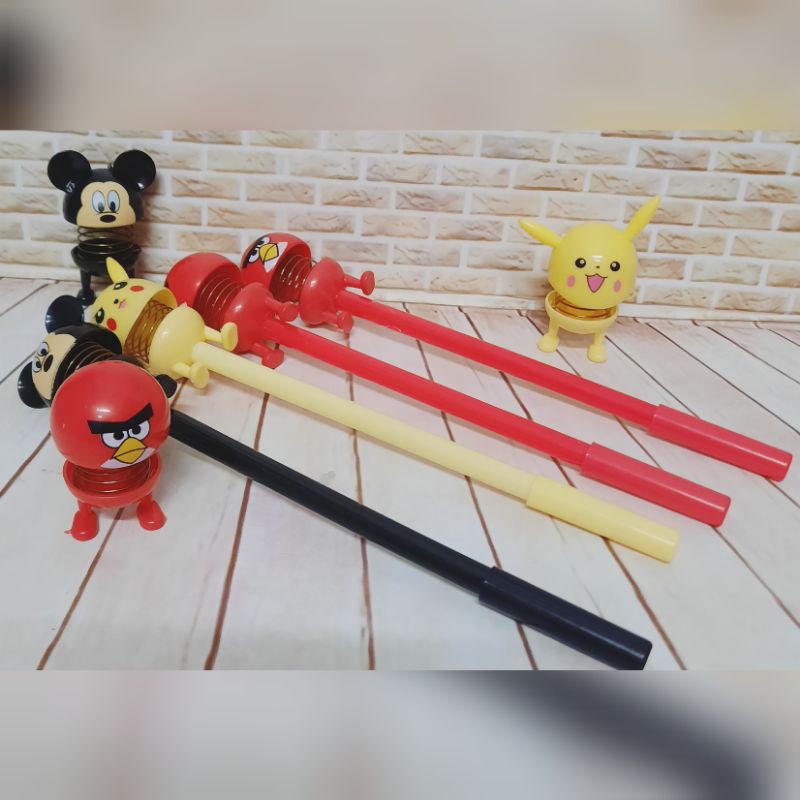 

BOLPEN SPRING DOLL GEL / PULPEN PERKARATER pikacu,Angrybeard,micky mous