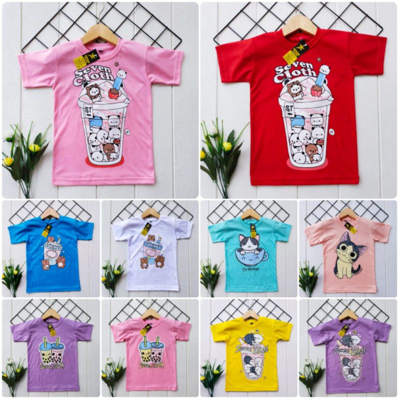 Kaos Anak Perempuan Terbaru Kaos Boba Umur 1-10 tahun