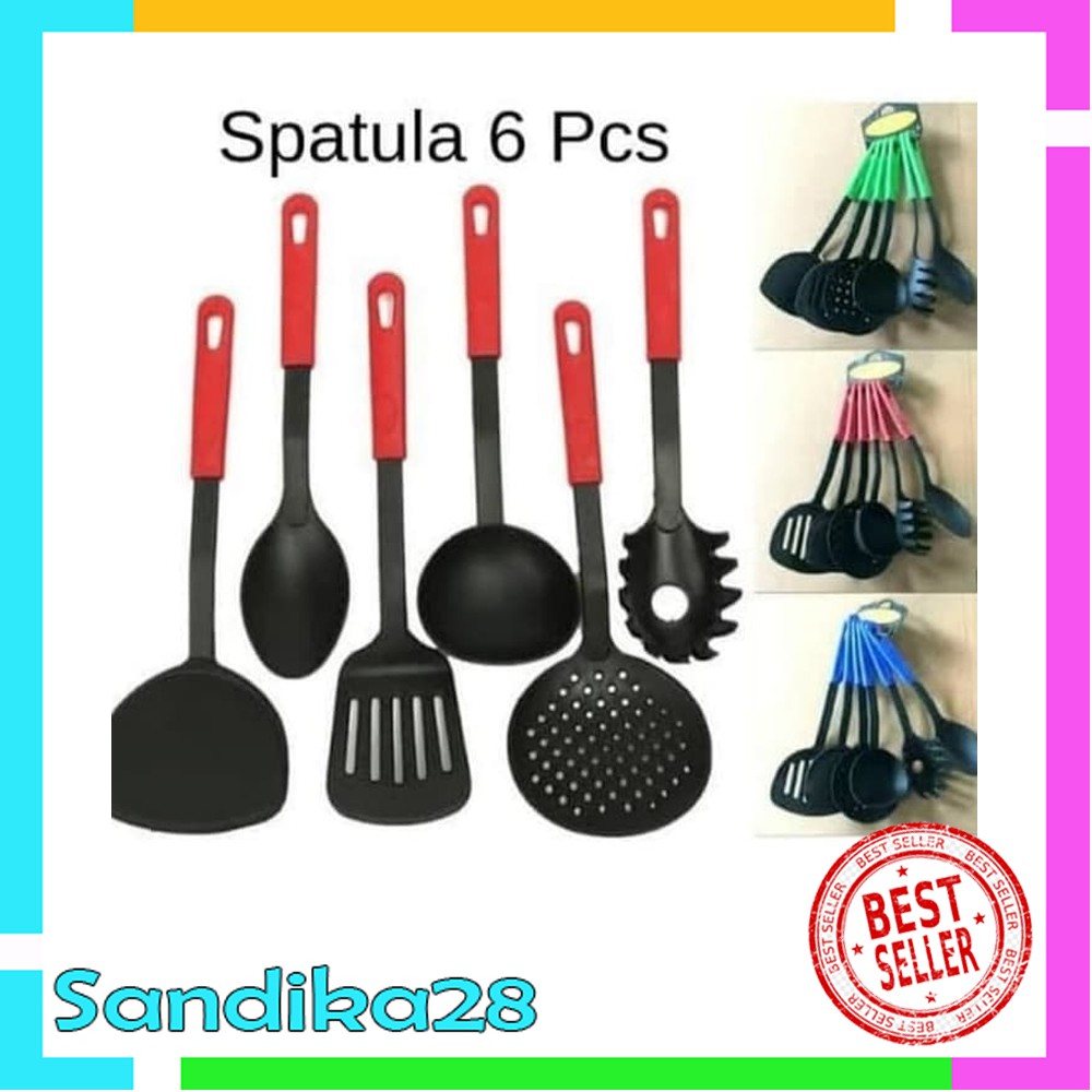 [ GROSIRAN ] Spatula Nylon set 6 pcs / Kitchen Tools Spatula Sendok