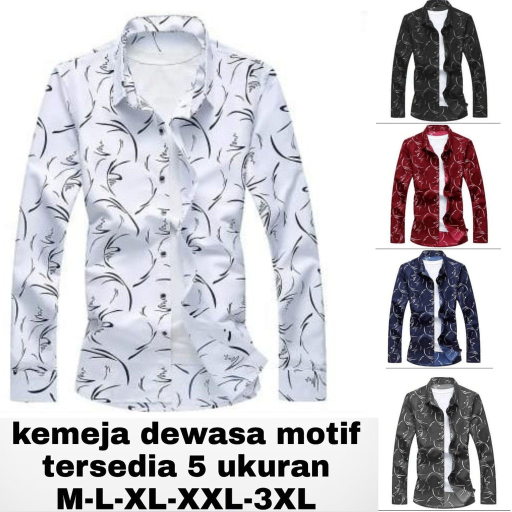 Promo TERBARU KEMEJA MOTIF PRIA LENGAN PANJANG/HEM PRIA CASUAL MOTIF KEREN SCORPIO