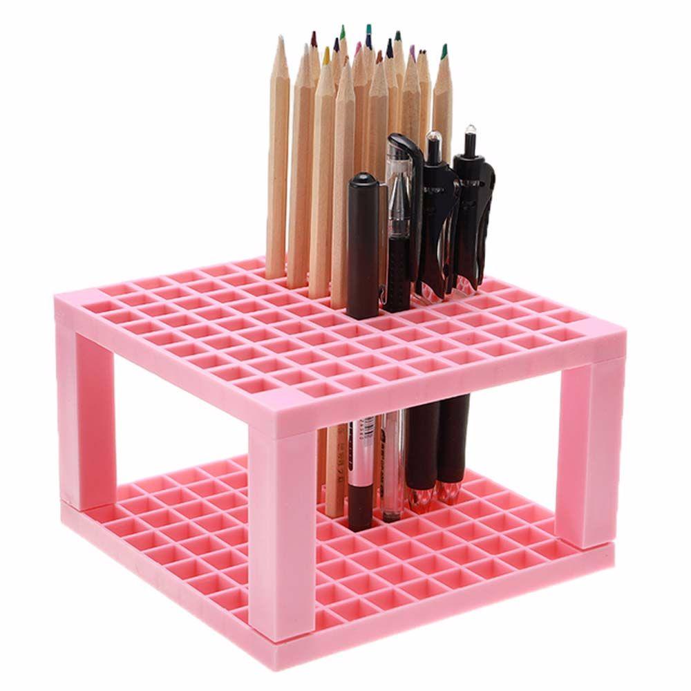 Lanfy 96-lubang Pensil Brush Holder Penyimpanan Rumah Memegang Rak Cat Brushes Holder Perlengkapan Lukisan Meja Stand Organizer