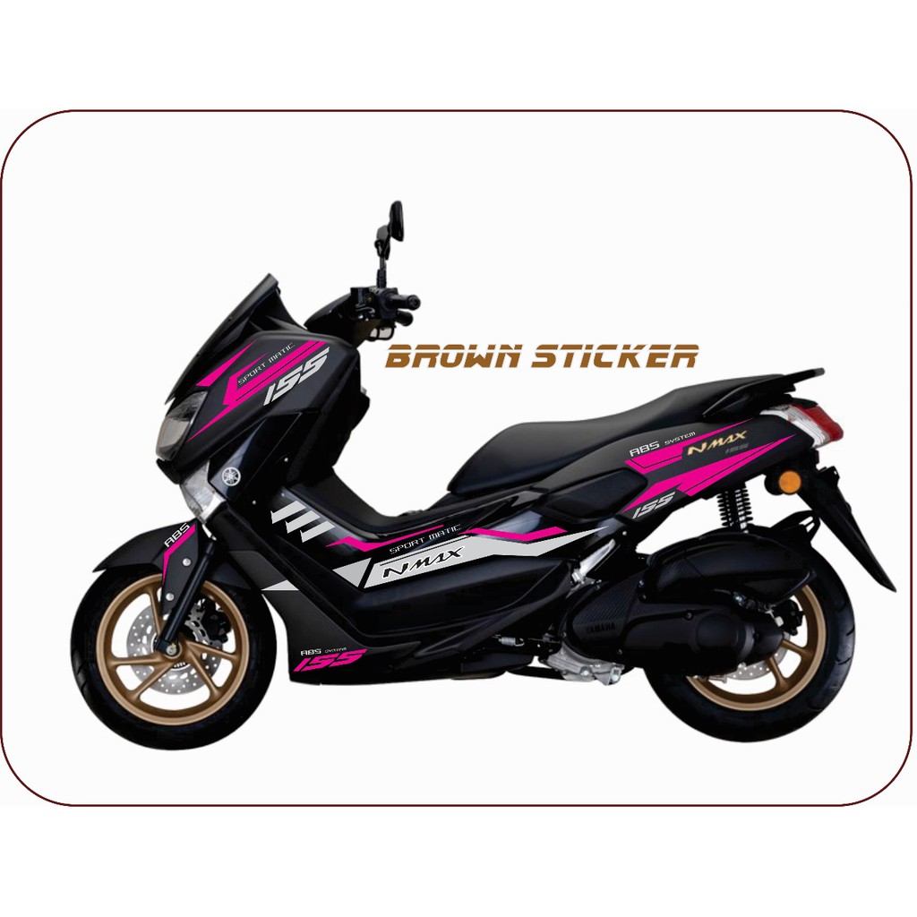 Sticker Cutting Nmax Pink Silver Stripping Pink Silver Shopee