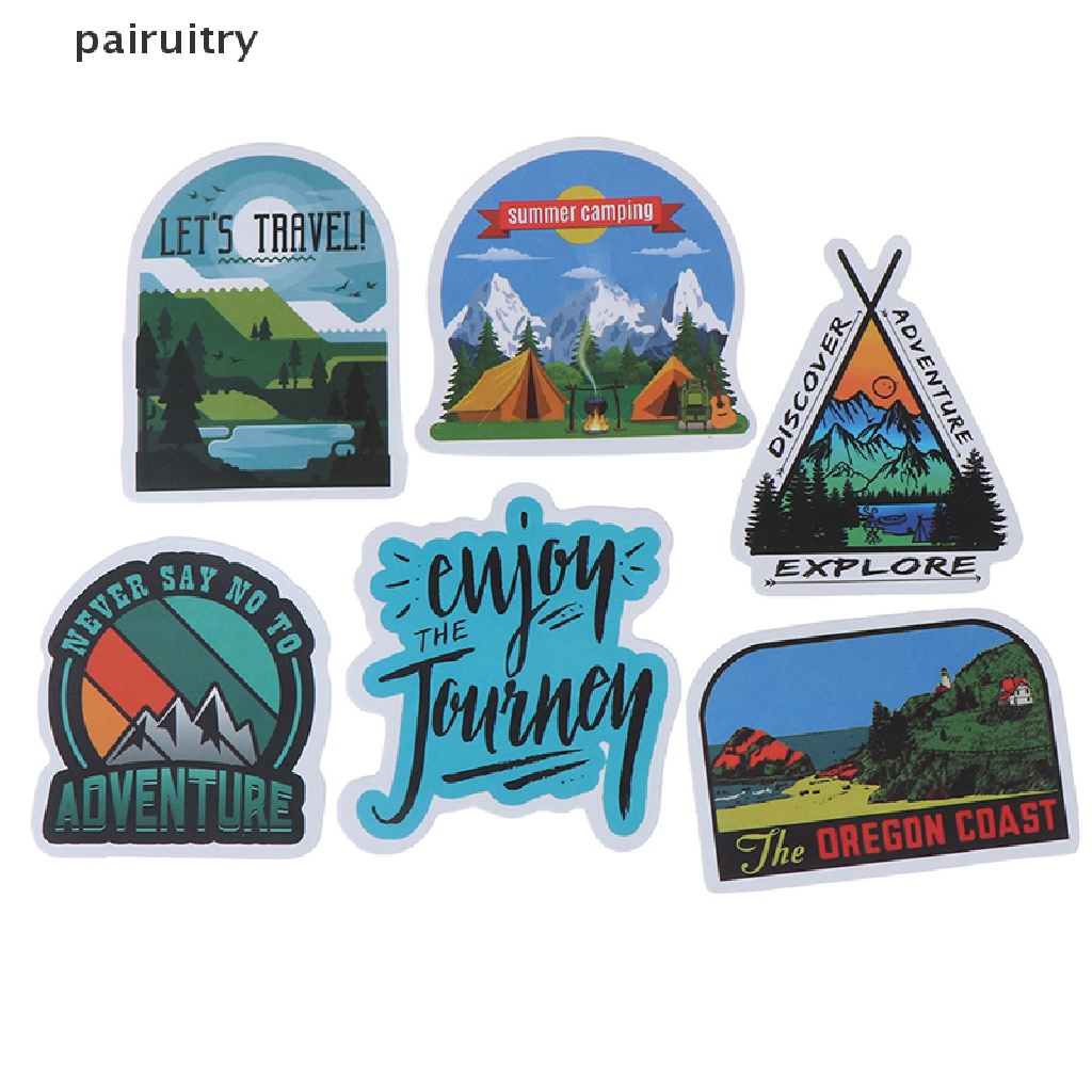 Prt 50Pcs Stiker Motif Pemandangan Camping Untuk Dekorasi Koperlaptopgitar