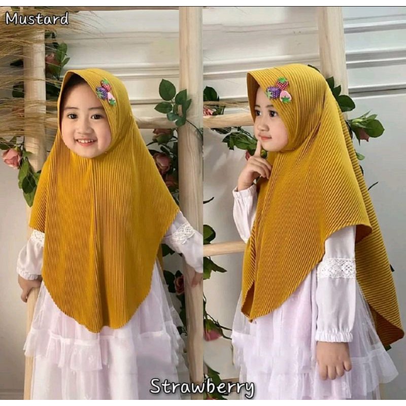 HIJAB ANAK PLISKET 3-10 Thn||Jilbab Instan Plisket Anak