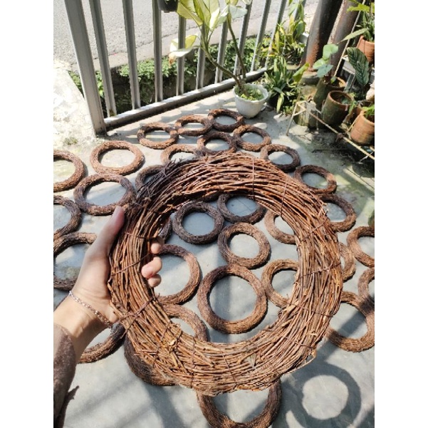WREATH / RATTAN WREATH RANTING RUSTIC - BAHAN CRAFT - RING ROTAN - ranting lingkar/ranting kering / 