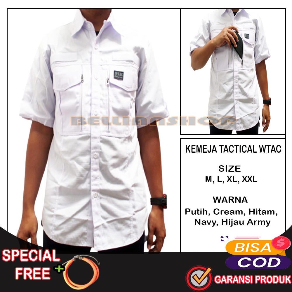 Baju PDL Lapangan Pria Tactical WTAC  Model Terbaru Kemeja Outdoor Lengan Pendek