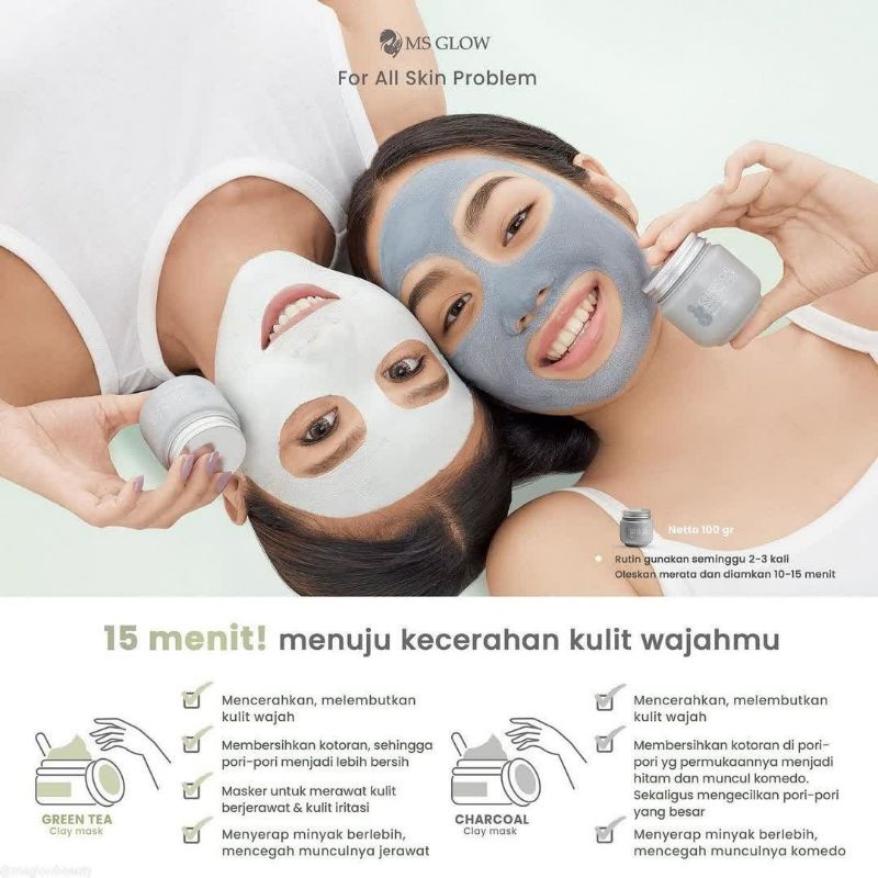 clay mask ms glow original 100%