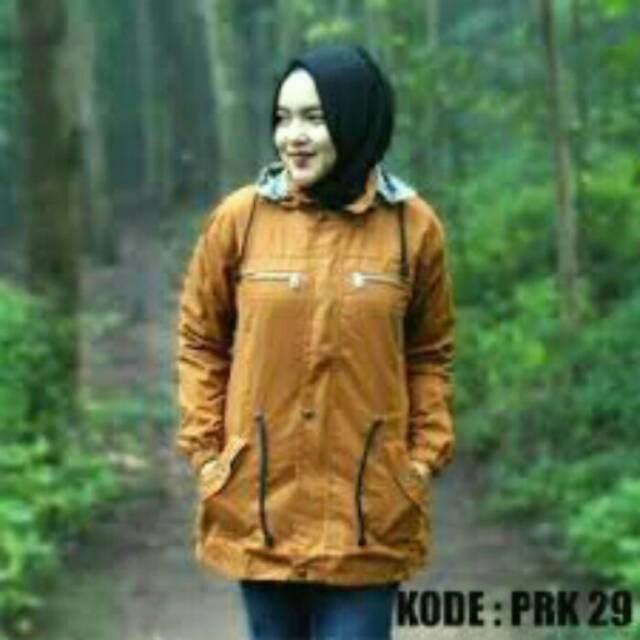 Jaket ledies baby canvas kuning kunyit/Jaket parka cewek polos jumbo