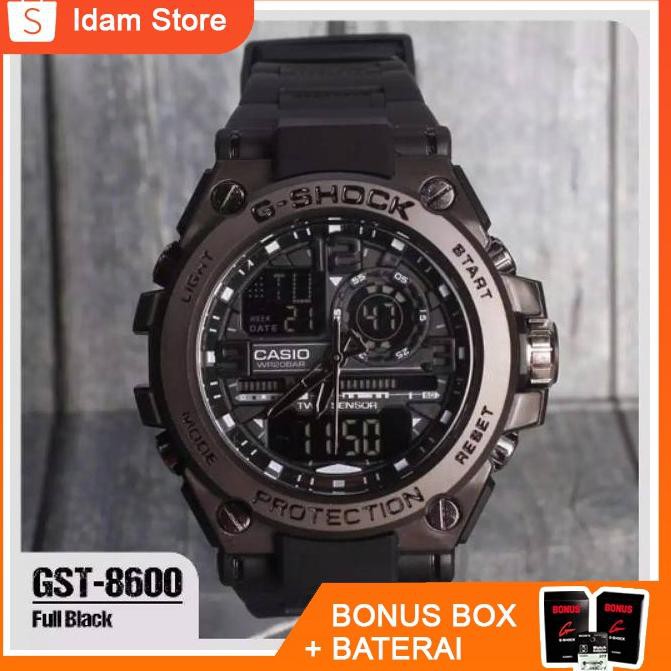 ύ Д   4555 ｏ Jam Tangan G SHOCK GST 8600 Jm Tngan Pria Hitam Full Tahan Air MURAH ORIGINAL BONUS BOX