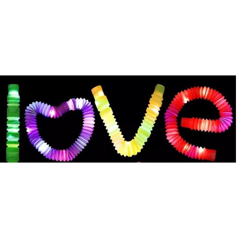 Mainan anak Tubes Pop led bisa ditarik jadi panjang Mainan LED POP FIDGET TUBES SENSORY TOYS / Light Up Pop Pipes / Mainan anak Murah Lampu LED bisa Kreasikan bentuk apa aja