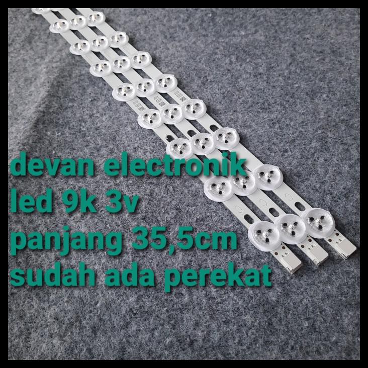 Lampu Led Backlight Tv 3V 9K Led Backlight 3V 9 Mata Universal Berkualitas Kode 184
