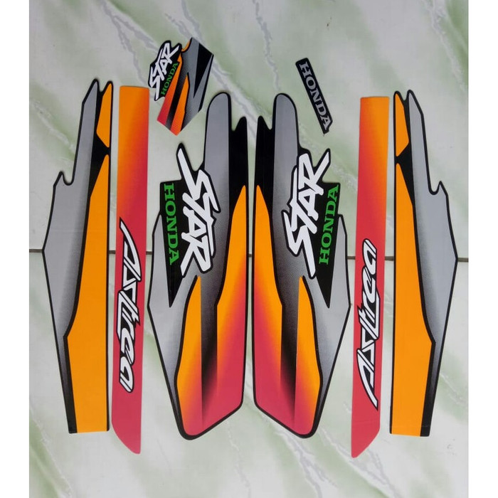 stiker striping motor honda astrea star 97 - hitam merah