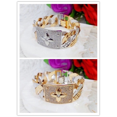 Gelang Xuping Permata Rantai Kombinasi Lapis Emas 18k  F51.52