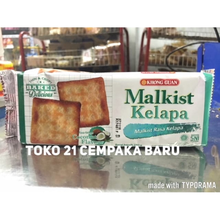 

Khong Guan Malkist Kelapa 230 gram | Krakers Coconut Crackers Biskuit Promo 230g