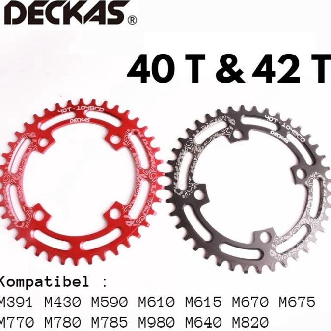 Chainring Deckas Round 104 BCD Narrow Wide 40T 42T