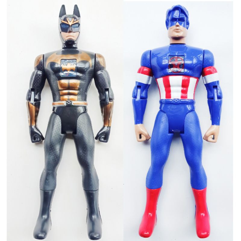 Action Figure Avengers Besar 38cm Captain America Batman Sound Light